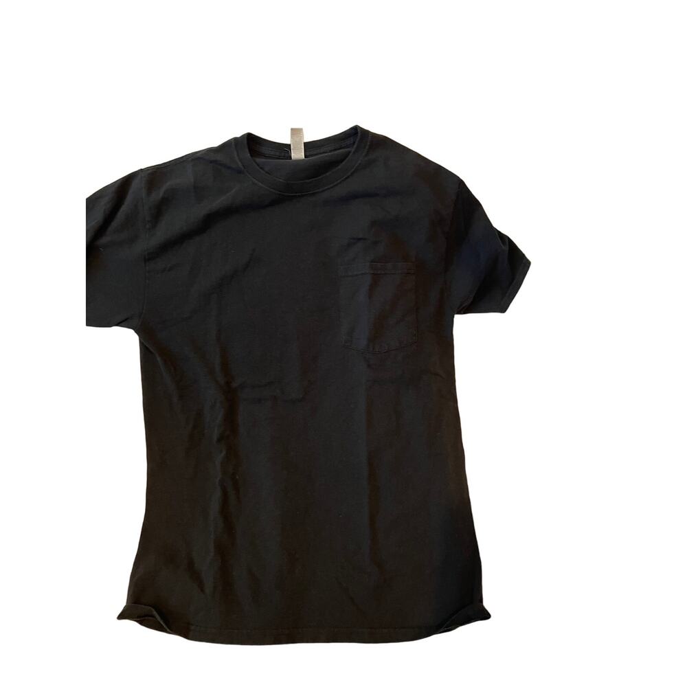 Jerzees Black Pocket T-Shirt Mens M